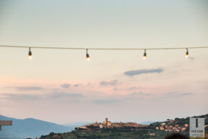 Paesaggio dal Castello di Rosciano al tramonto
