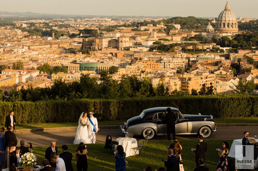Villa Miani, arrivo all' aperitivo